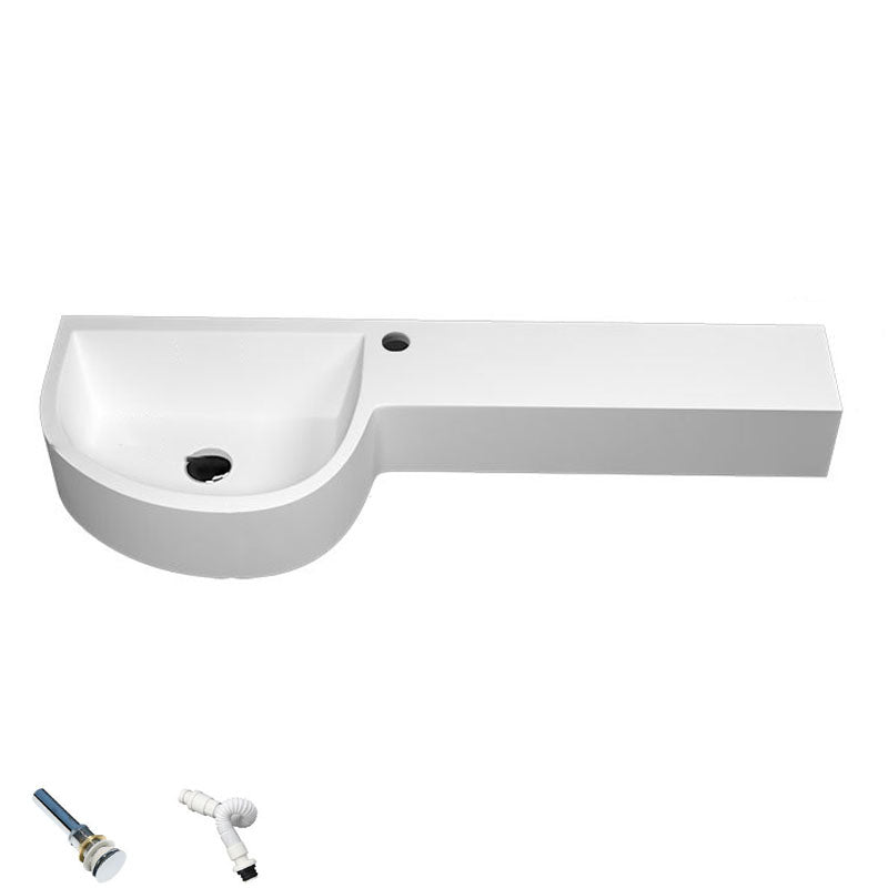 Contemporary Bathroom Sink Man Made Rock Specialty Wall Mount Bathroom Sink without Faucet
