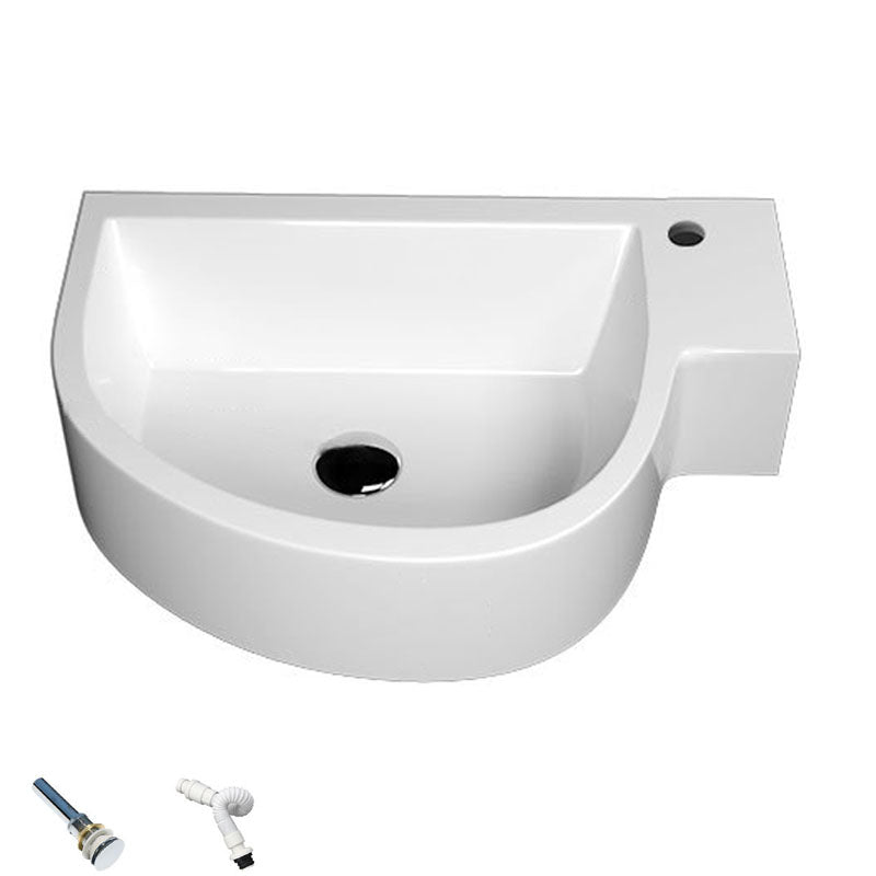 Contemporary Bathroom Sink Man Made Rock Specialty Wall Mount Bathroom Sink without Faucet