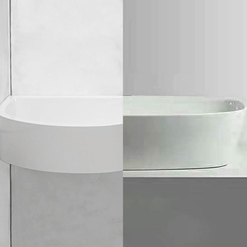 Contemporary Bathroom Sink Man Made Rock Specialty Wall Mount Bathroom Sink without Faucet