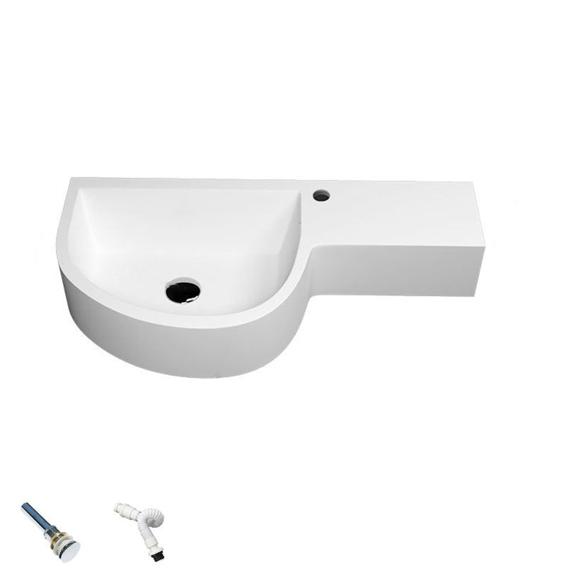 Contemporary Bathroom Sink Man Made Rock Specialty Wall Mount Bathroom Sink without Faucet