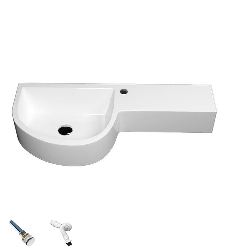 Contemporary Bathroom Sink Man Made Rock Specialty Wall Mount Bathroom Sink without Faucet