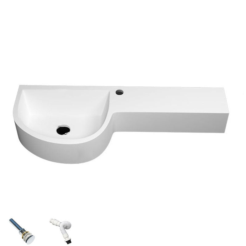 Contemporary Bathroom Sink Man Made Rock Specialty Wall Mount Bathroom Sink without Faucet
