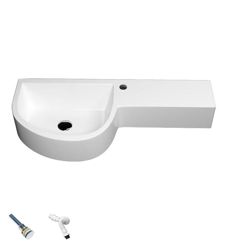 Contemporary Bathroom Sink Man Made Rock Specialty Wall Mount Bathroom Sink without Faucet