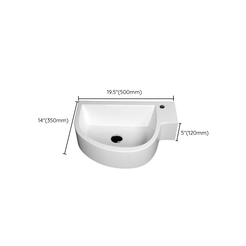 Contemporary Bathroom Sink Man Made Rock Specialty Wall Mount Bathroom Sink without Faucet