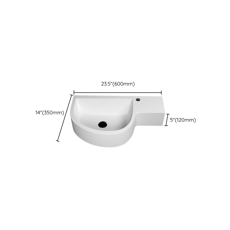 Contemporary Bathroom Sink Man Made Rock Specialty Wall Mount Bathroom Sink without Faucet