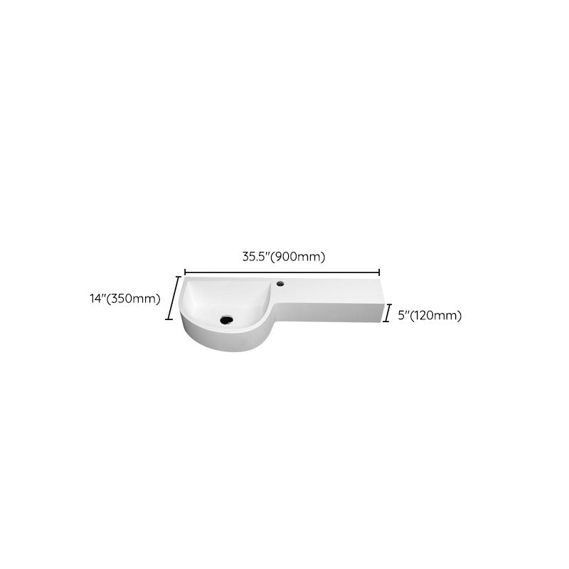 Contemporary Bathroom Sink Man Made Rock Specialty Wall Mount Bathroom Sink without Faucet