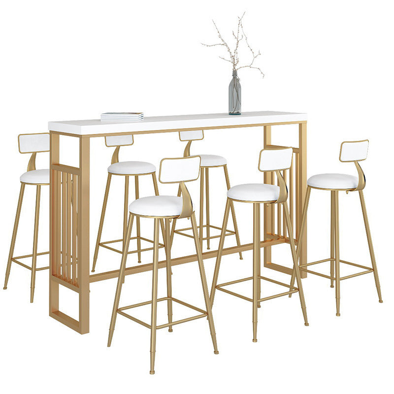 Glam Style Bar-height Table Metal Base Table for Living Room