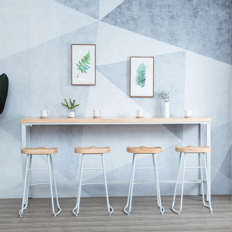 Modern Bar-height Table Solid Wood Top Bistro Pub Table for Patio Use