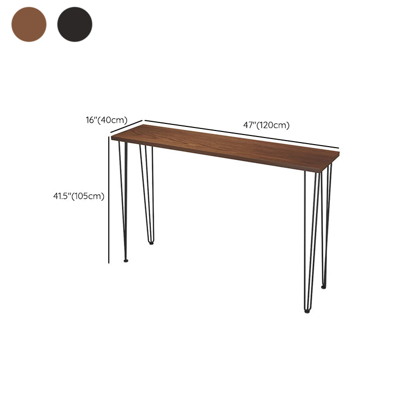 Rectangular Bar Height Table Black Legs and Metal Base Bar Table with Four Legs