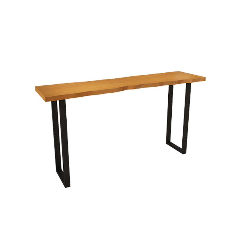 Modern Bar Height Table Solid Wood Top Bistro Table with Sled Base