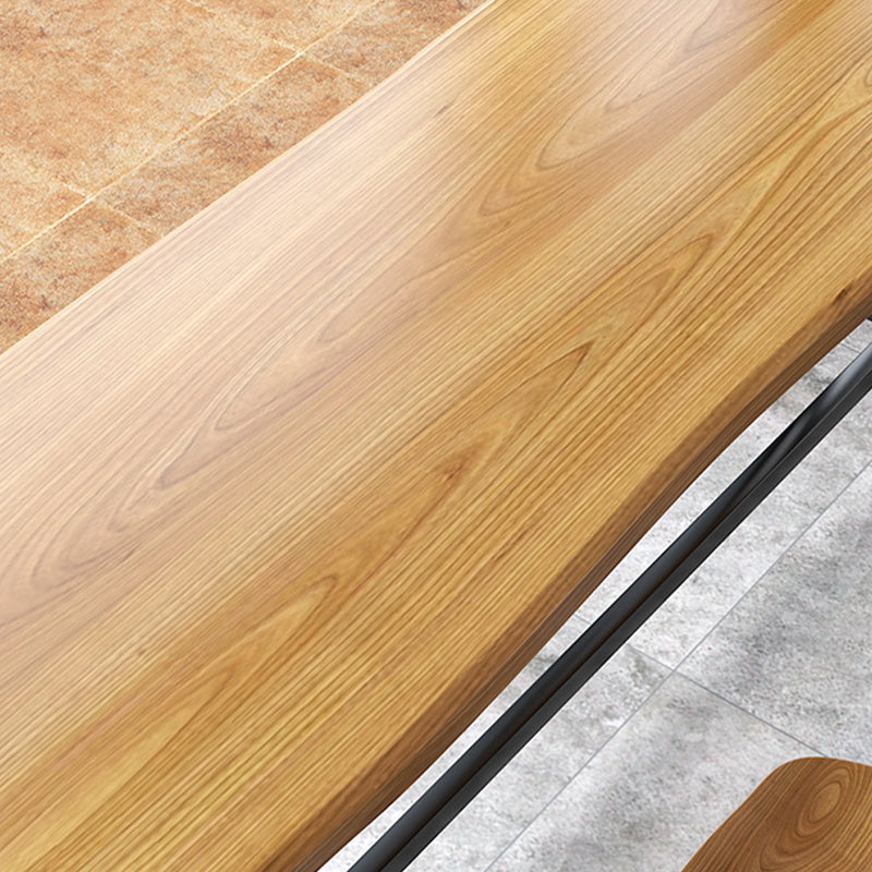 Rectangular Bar Height Table Black Legs and Metal Base Bistro Pub Table