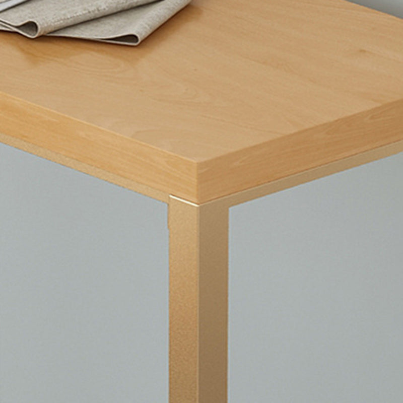 Glam Bar Height Table Solid Wood Top Bistro Bar Table with Trestle Base