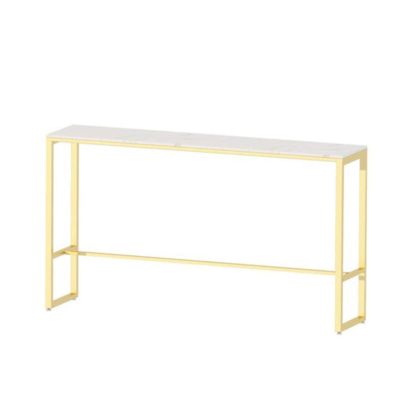 Faux Marble Top Bar Height Table Glam Style Bistro Table for Patio Use