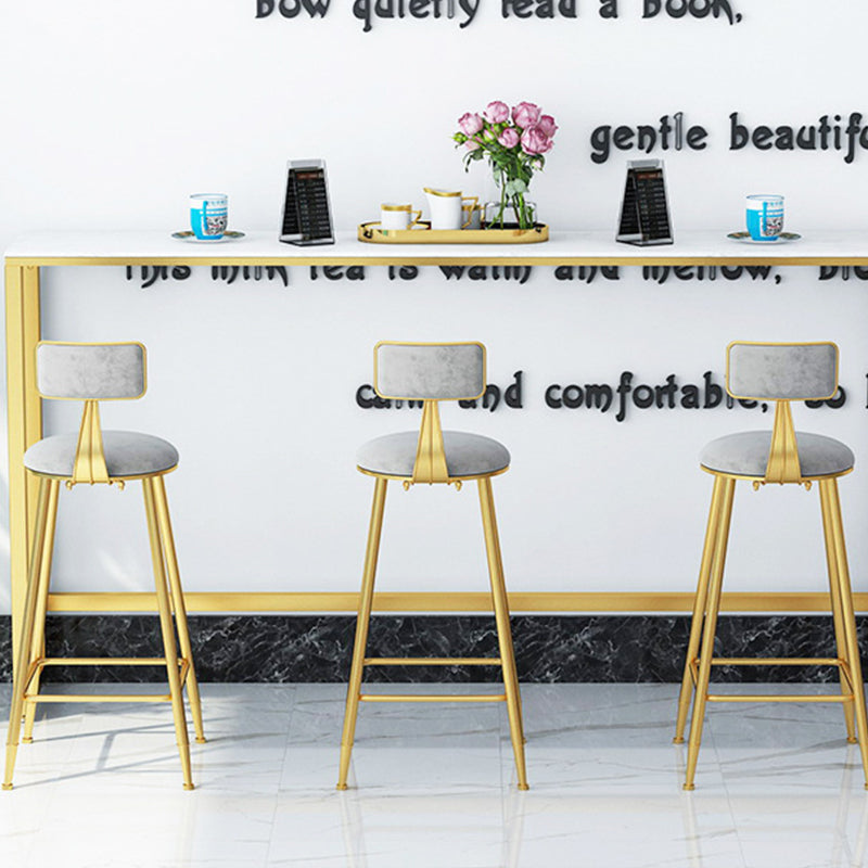 Glam Bar Height Table Faux Marble Top Bistro Bar Table with Trestle Base