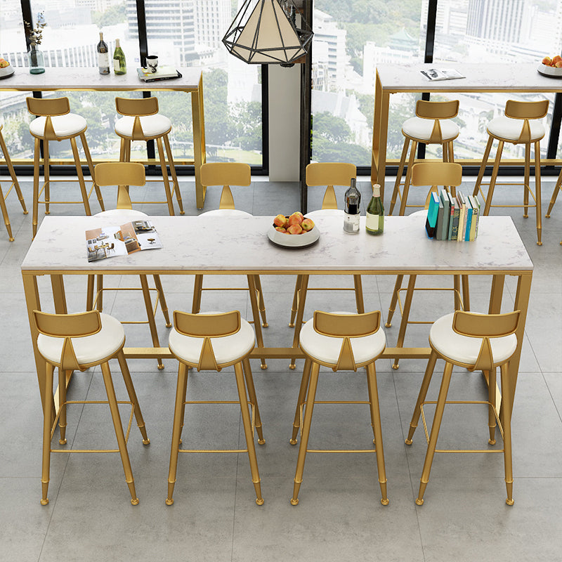 Faux Marble Bar Height Table Modern Style Bistro Table for Living Room