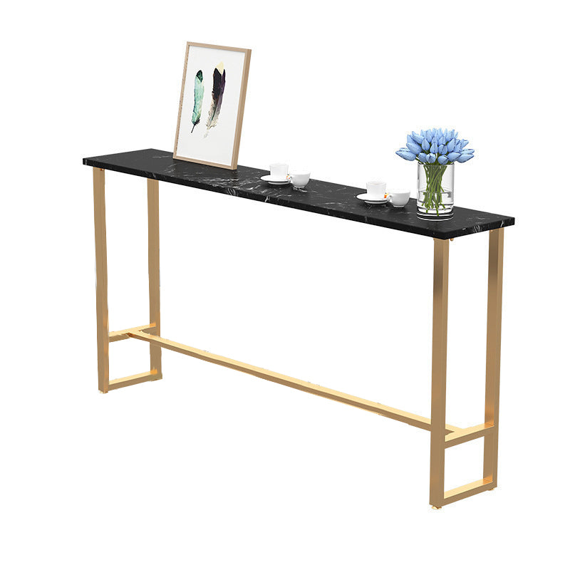 Modern Bar-Height Table Faux Marble Top Bistro Table for Patio Use