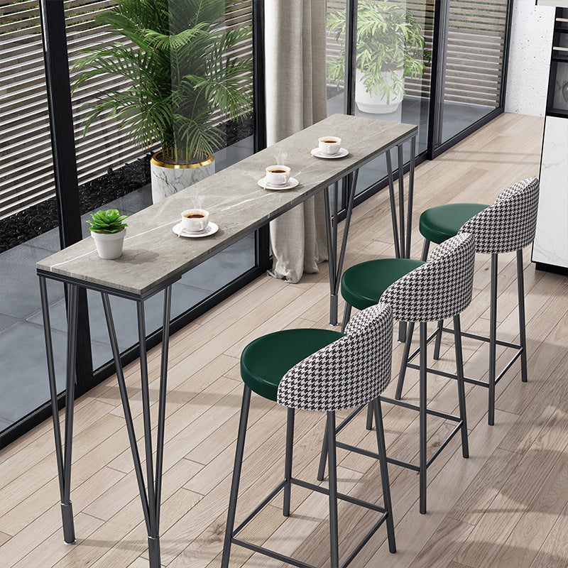 Modern Bar-Height Table Stone Top Bistro Table for Patio Use