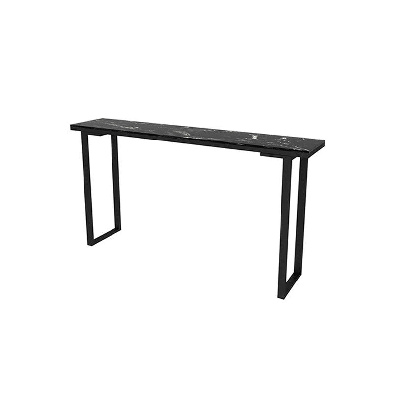 Faux Marble Table Modern Style Bistro Bar Table with Sled Base