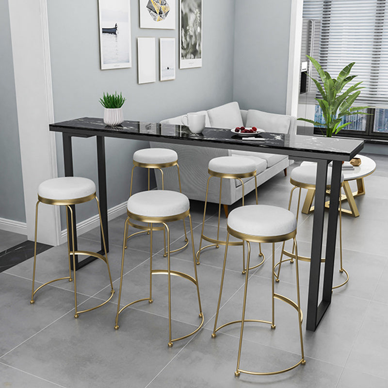 Faux Marble Table Modern Style Bistro Bar Table with Sled Base
