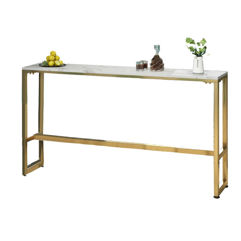 White Faux Marble Table Modern Style Bistro Bar Table for Living Room