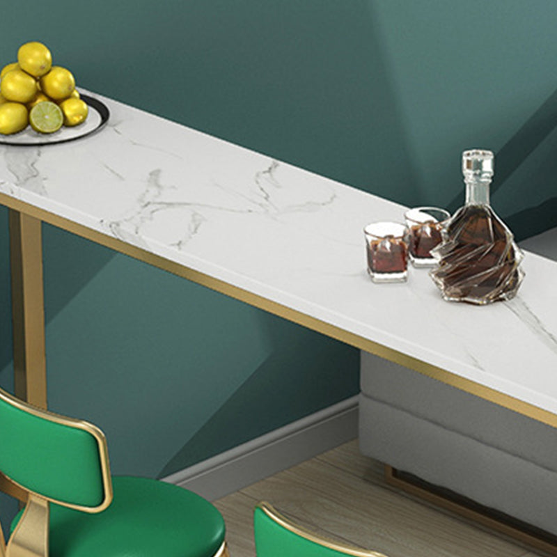 White Faux Marble Table Modern Style Bistro Bar Table for Living Room