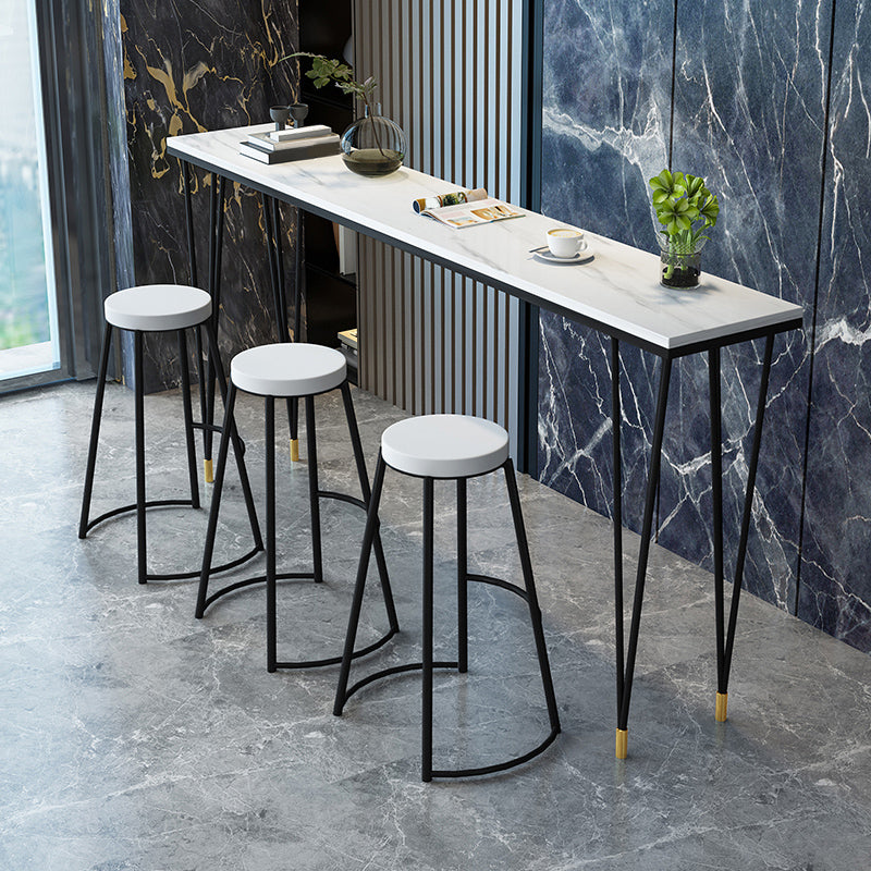 Stone Top Bistro Table Modern Style Bistro Bar Table with Four Legs