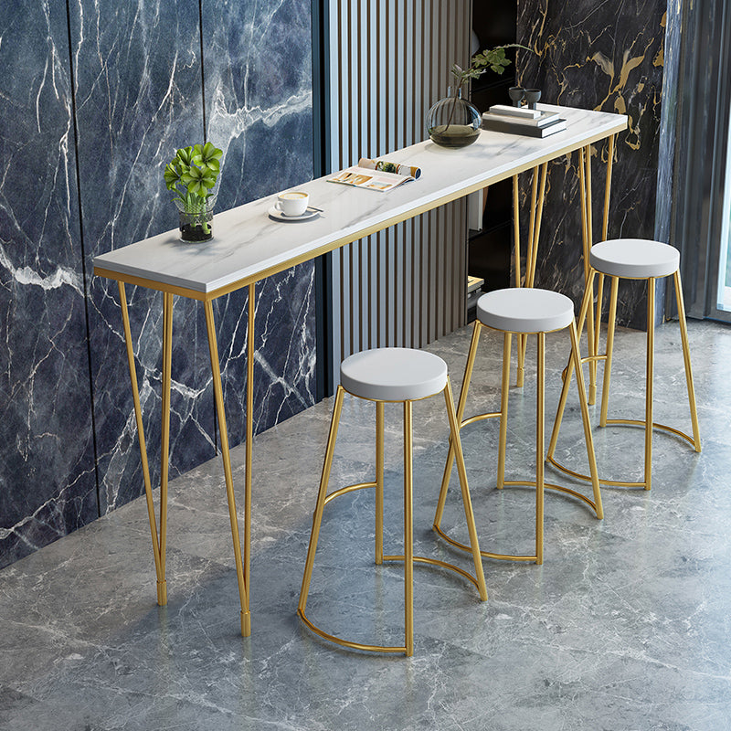 Stone Top Bistro Table Modern Style Bistro Bar Table with Four Legs