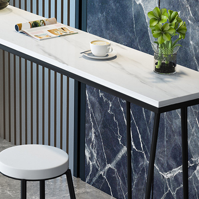 Stone Top Bistro Table Modern Style Bistro Bar Table with Four Legs