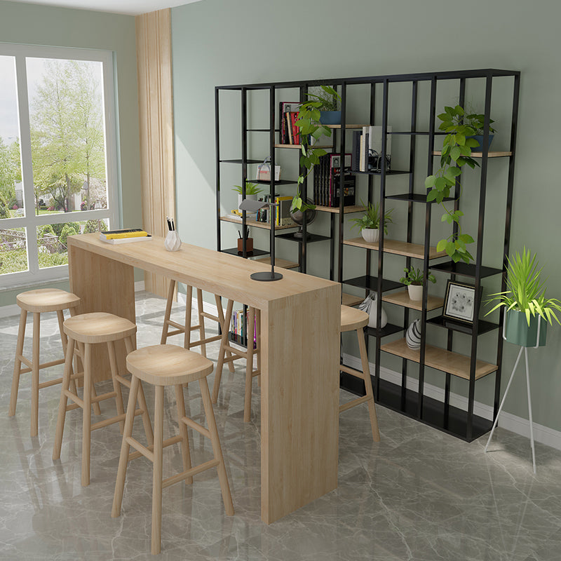 Contemporary Style Solid Wood Bar Stool Table Rectangle Bar Table in Natural