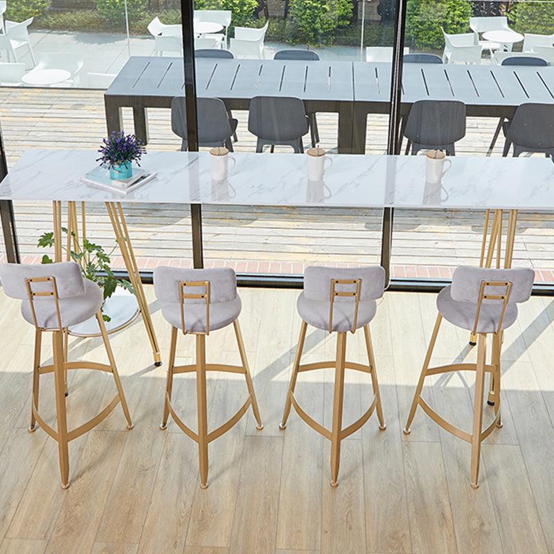 Rectangle Pub Table Glam Stone Bar Table for Cafe and Breakroom