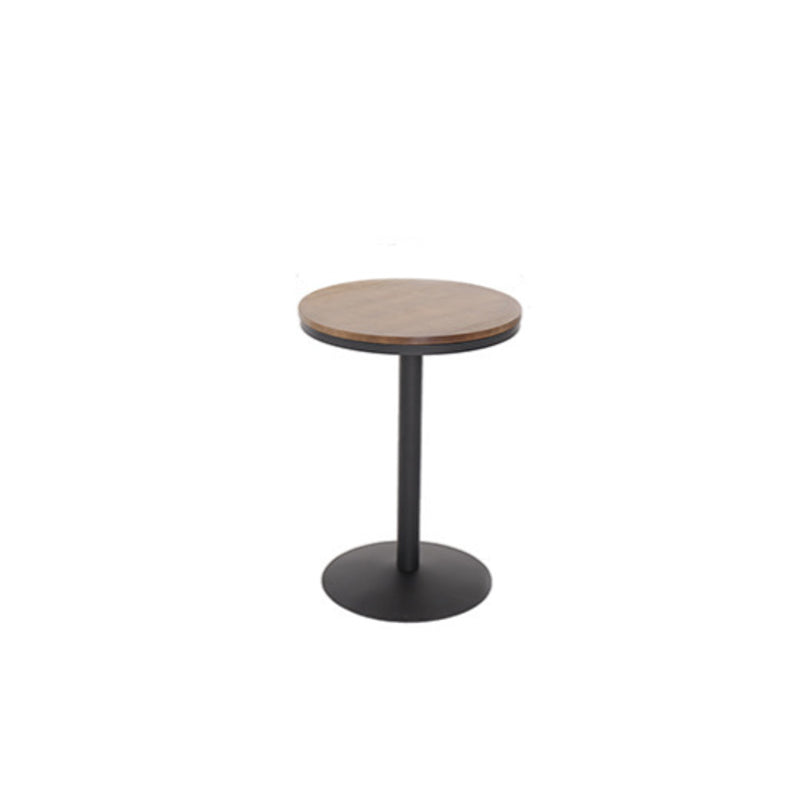 Industrial Pedestal Bistro Bar Table Solid Wood and Metal Base Bar Table
