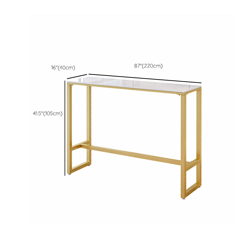 Glam Style Rectangle Bar Set 1/4/7 Pieces Faux Marble Pub Dining Set for Indoor