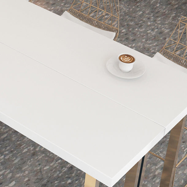 Glam Style Bar Table Set 1/7 Pieces Solid Wood Counter Table with Upholstered Stools