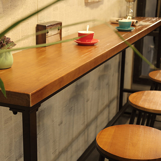 Industrial Rectangle Bar Table Set 1/4/5/9 Pieces Solid Wood Counter Table Set