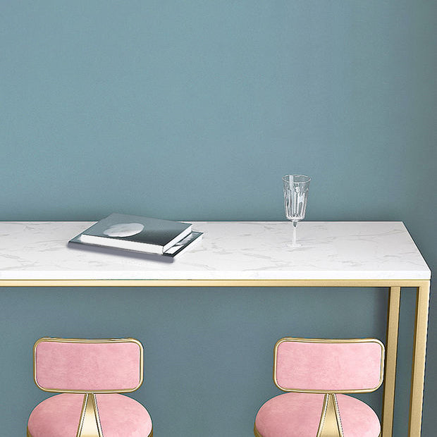 Glam Rectangle Bar Table Set 1/2/4 Pieces Faux Marble Pub Set for Dining Room