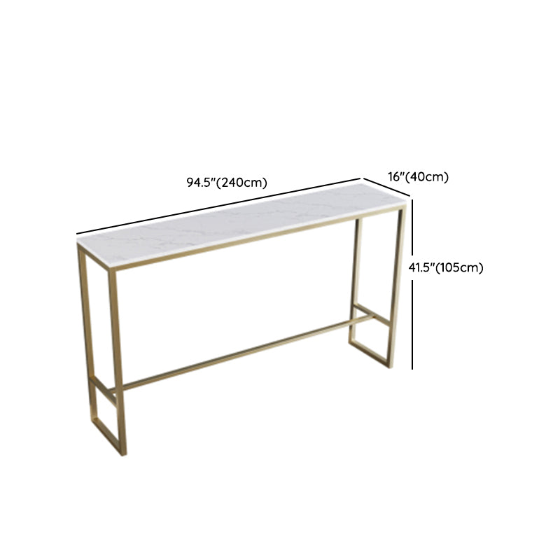 Glam Rectangle Bar Table Set 1/2/4 Pieces Faux Marble Pub Set for Dining Room
