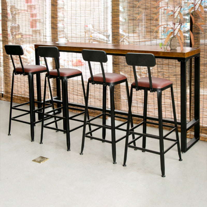 Contemporary Bar Table Set 1/5/7 Pieces Rectangle Solid Wood Counter Table Set