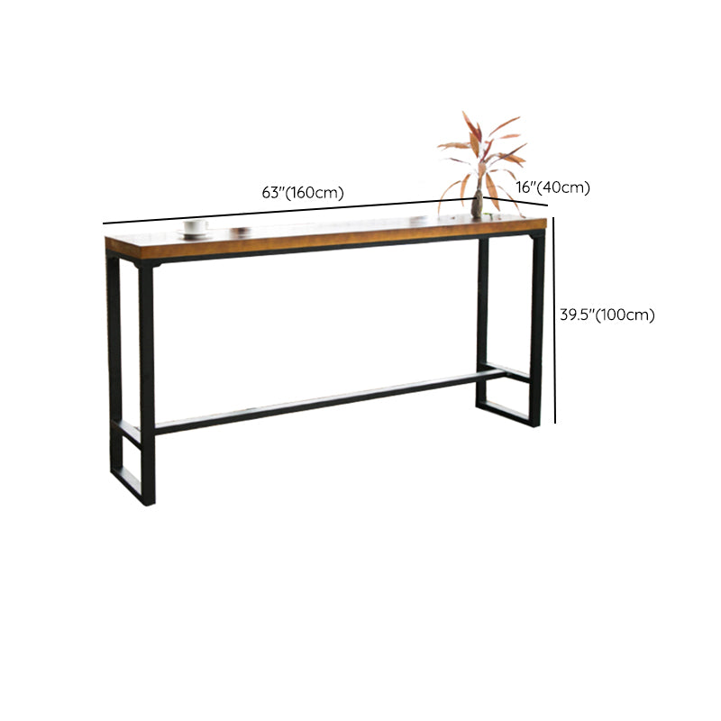 Contemporary Bar Table Set 1/5/7 Pieces Rectangle Solid Wood Counter Table Set
