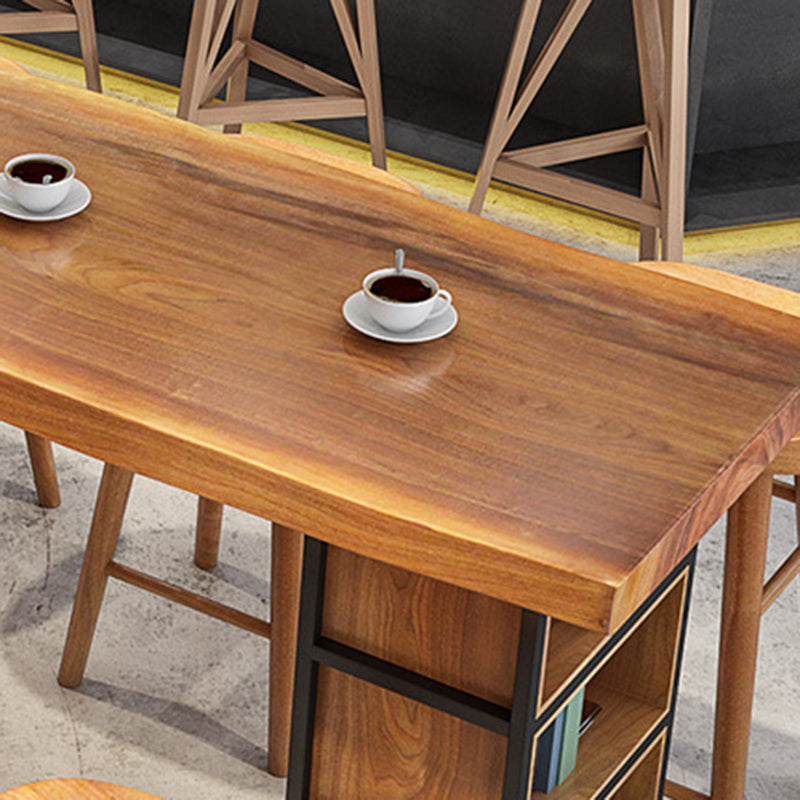 Contemporary Bar Table Set 1/4 Pieces Rectangle Solid Wood Bar Table Set for Indoor