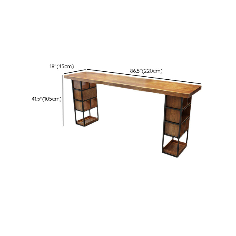 Contemporary Bar Table Set 1/4 Pieces Rectangle Solid Wood Bar Table Set for Indoor