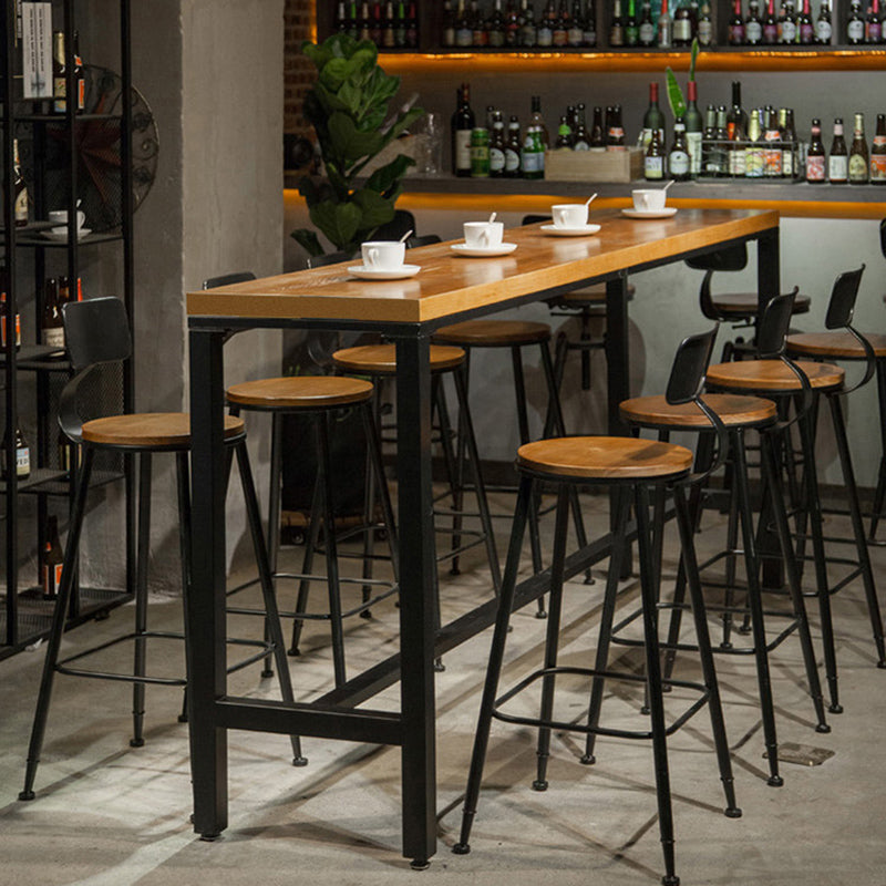 Industrial Style Pub Set 1/5/9 Pieces Solid Wood Pub Dining Set for Indoor