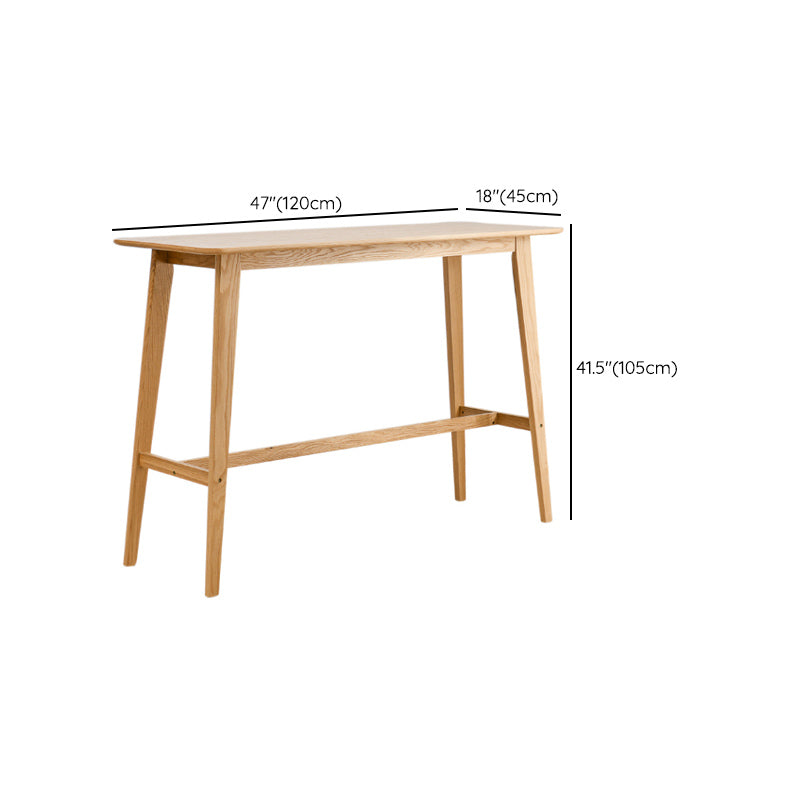 Natural Colour Bar Table Set 1/2/3 Pieces Industrial Rectangle Solid Wood Bar Set
