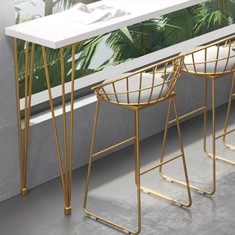 Glam Bar Table Set 1/5/9 Pieces Rectangle Solid Wood Pub Table with Upholstered Stool