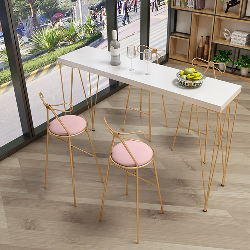 Solid Wood Bar Table Set Glam Rectangle 1/3/5 Pieces Pub Table Set