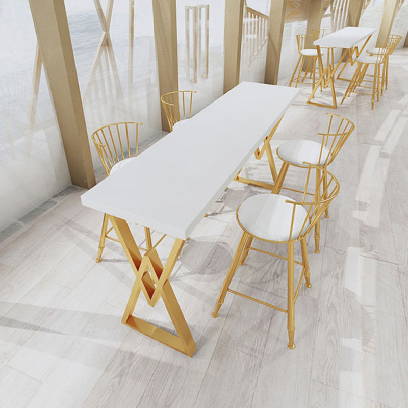 Glam Rectangle Bar Table Set 1/3 Pieces Solid Wood Pub Set for Dining Room