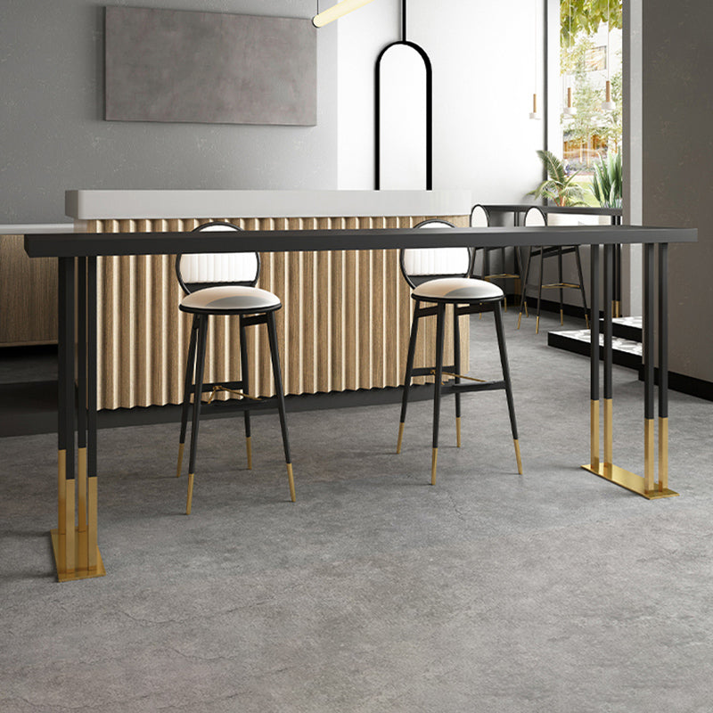 Glam Rectangle Bar Table Set 1/2/3/5 Pieces Solid Wood Pub Set for Indoor