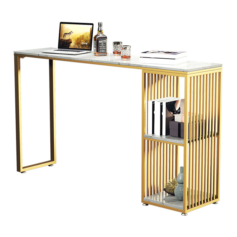 Glam Rectangle Bistro Set 1/3/4 Pieces Marble Pub Table with Solid Back Stools