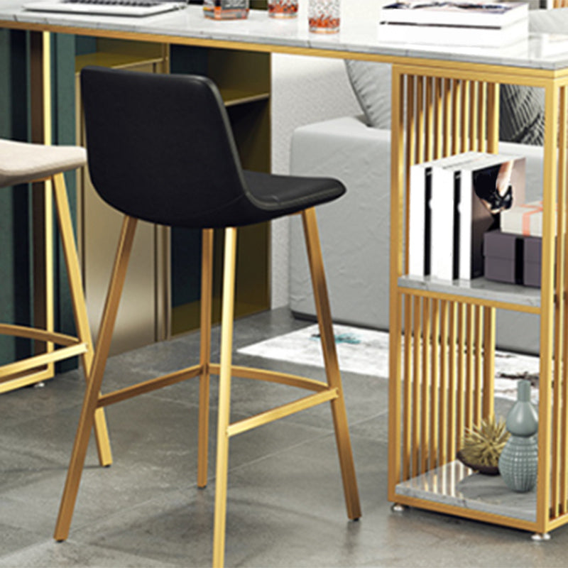 Glam Rectangle Bistro Set 1/3/4 Pieces Marble Pub Table with Solid Back Stools