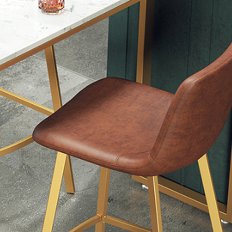 Glam Rectangle Bistro Set 1/3/4 Pieces Marble Pub Table with Solid Back Stools