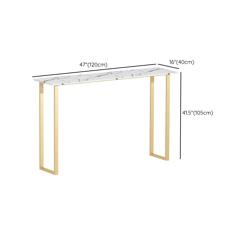 Glam Rectangle Bistro Set 1/5 Pieces Faux Marble Pub Table with Solid Back Stools